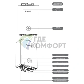 Газовый настенный котел Rinnai BR-K16 (RB 137 КMF) 15-1 кВт - фото 4