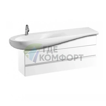 Тумба под раковину Laufen Alessi One 814973: 2 выдвижных ящика, сифон, белый глянец (4.2452.0.097.631.1) - фото 1