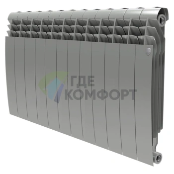 Радиатор биметаллический Royal Thermo BiLiner 500 Silver Satin 12 секций-серебристый - фото 1