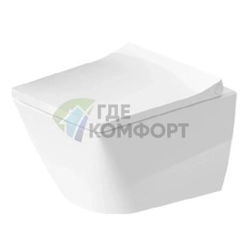Унитаз подвесной Duravit Viu: компактный безободковый, 370×480 мм, белый (2573090000) - фото 1