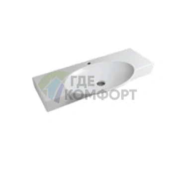 Раковина Artceram WASHBASINS SWING накладная-подвесная 85х47 5 см с 1 отв под смесительитель со слив переливом цвет белый - фото 1
