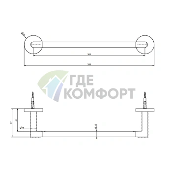 Полотенцедержатель Gessi Tondo 30 см, цвет Black XL (63697#299) - фото 2