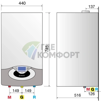 Газовый конденсационный настенный котел Ariston Genus Premium EVO HP 65KW - фото 4
