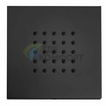 Настенная форсунка Bossini Cubic Flat 10x10 см, черный матовый (I00176.073) - фото 1