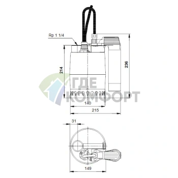 Дренажный насос Grundfos Unilift KP 250-AV1 - фото 4