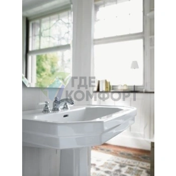 Раковина Duravit 1930 с переливом, 70x50 см, белая (4387000301) - фото 3