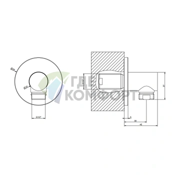 Настенный вывод воды GESSI Finox Brushed Nickel (63469#149) - фото 2