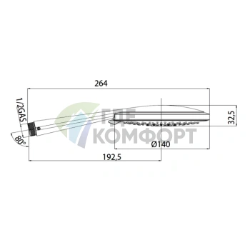 Ручной душ Bossini MIXA/3: 3 режима, хром, 140 мм (B01168.030) - фото 2