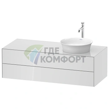 Подвесная тумбочка Duravit White Tulip, 408x1300x550 мм, 2 ящика, белый высокоглянцевый (WT4987R8585) - фото 1