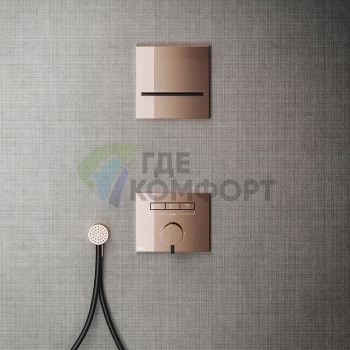 Смеситель для душа Gessi Hi-Fi с подключением до 3 источников в медном исполнении PVD (63081#030) - фото 1
