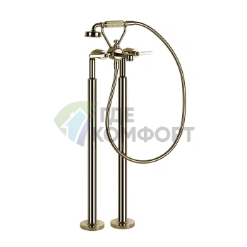 Напольный смеситель для ванны GESSI VENTI20 с ручным душем, цвет Brass PVD (65128#710) - фото 1