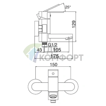Смеситель для ванны с душем Zorg Ostav ZR 110 W - фото 2