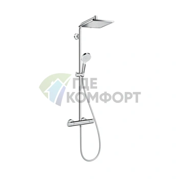 Термостатическая душевая стойка HG SHOWERPIPE CROMETTA E с верхним и ручным душем (27271000) - фото 1