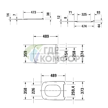 Сиденье для унитаза Duravit DuraStyle удлиненное белое с микролифтом (60590000) - фото 2