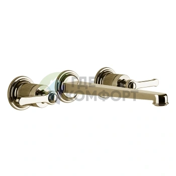 Смеситель для раковины GESSI VENTI20 настенный двухвентильный, цвет Brass PVD (65090#710) - фото 1