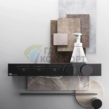 Термостат для душа Gessi Hi-Fi Black Metal PVD с подключением до 3 источников (63014#706) - фото 1