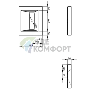 Раковина BETTEAqua подвесная 120х49 5х8 cм с без отв под смесительитель без перелива с крепежом цвет белый - фото 2