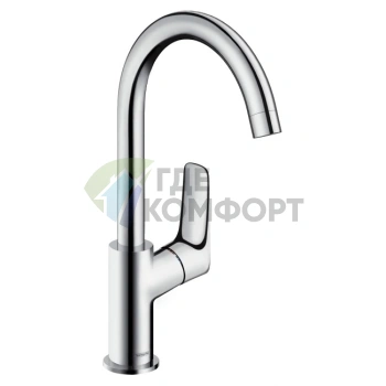 Смеситель для раковины Hansgrohe Logis с донным клапаном и поворотным изливом, хром (71130000) - фото 1