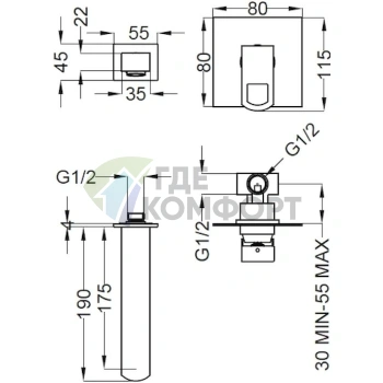 Смеситель для ванны Cezares Levico BLS1 01 Chrome с защитой от известкового налета - фото 2