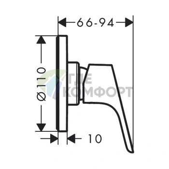 Смеситель для душа Hansgrohe Focus встраиваемый, на 1 источник, хром (31961000) - фото 2