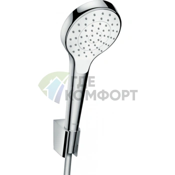 Душевой набор HG Croma Select S: ручной душ 110 с держателем, шланг 1,25 м, белый/хром (26420400) - фото 1