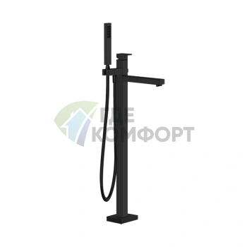 Напольный смеситель для ванны GESSI RETTANGOLO с ручным душем, цвет Black Metal PVD (24961#706) - фото 1