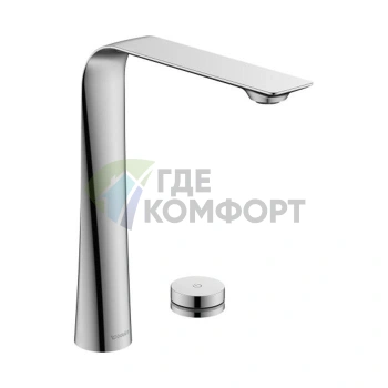 Электронный смеситель для раковины Duravit D.1 высокий, бесконтактный, с питанием от сети, хром (D11110008010) - фото 1