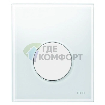 Кнопка смыва TECE Loop Urinal 9242650 для писсуара, белое стекло - фото 1