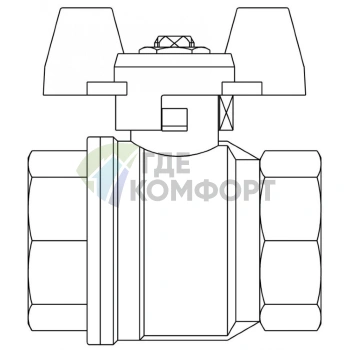 Кран шаровый 1/2 ВВ маховик из алюминия Optibal Oventrop - фото 2