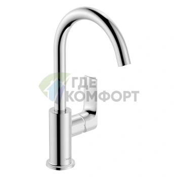 Смеситель для раковины Hansgrohe Rebris E 210 с поворотным изливом и умным донным клапаном (72576000) - фото 1