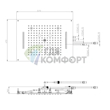 Верхний душ BOSSINI DREAM/4 57x47 см с LED-подсветкой и 4 режимами гидромассажа (H38908.073) - фото 2