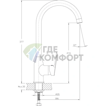 Смеситель для кухни Rush Victoria VI7135-23 с вращающимся изливом и выдвижной лейкой - фото 3