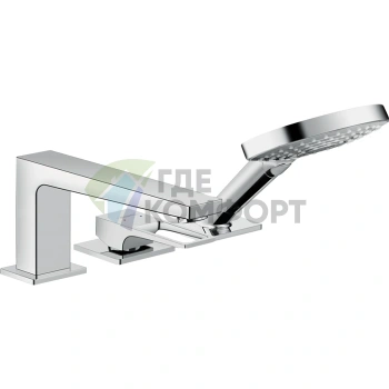 Смеситель Hansgrohe Metropol для борта ванны с ручным душем, хром (74551000) - фото 1