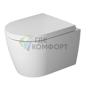 Унитаз подвесной Duravit ME by Starck Compact Rimless — вертикальный смыв без ободка, белый (2530090000) - фото 1