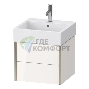 Подвесная тумба Duravit XViu с двумя ящиками, цвет белый глянцевый/champagne matt (XV43330B122) - фото 1