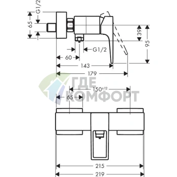 Смеситель для душа Hansgrohe Metropol 74560000 - фото 2