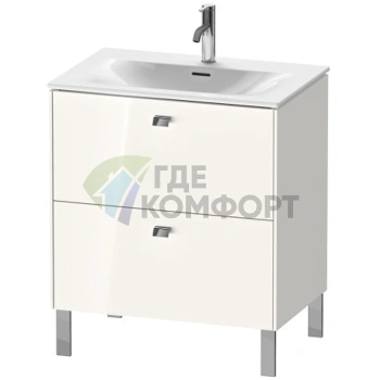 Тумба напольная под раковину Duravit Brioso с 2 ящиками, 685x720x479 мм, цвет White High Gloss (BR451102222) - фото 1