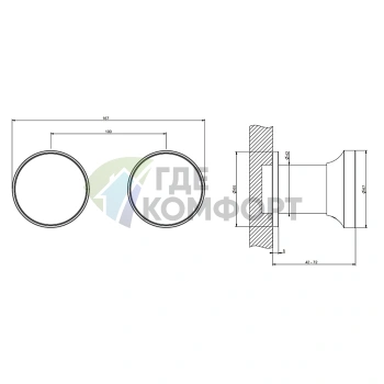Смеситель GESSI Origini встраиваемый на 2 позиции с отдельной вставкой Black Metal Brushed PVD (66079#707) - фото 2