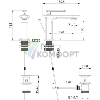 Смеситель для раковины Lemark Mista LM6406WG белый глянцевый - фото 4