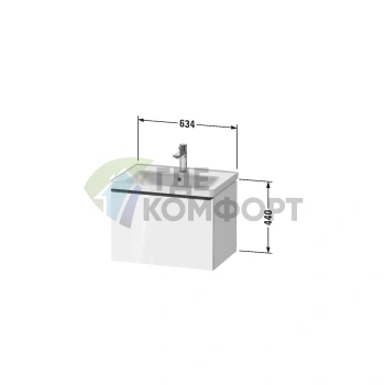 Тумбочка подвесная Duravit D-Neo для раковины, Black Oak, 634x452x440 мм, 1 ящик (арт. 236765) (DE425401616) - фото 2