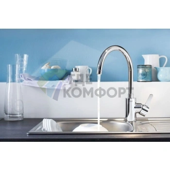 Смеситель Grohe BauEdge 31367000 для кухни: однорычажный с выдвижной лейкой - фото 3