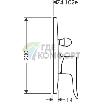 Смеситель для ванны/душа Hansgrohe Metris 31484000, 3-режимный - фото 2
