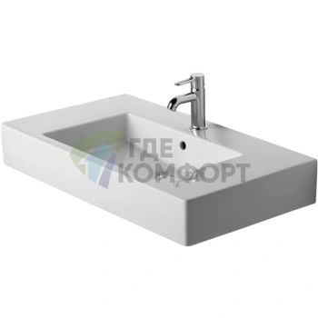 Раковина Duravit Vero для мебели, белая, 850x490 мм, с переливом и отверстием под смеситель (329850000) - фото 1