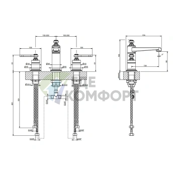 Смеситель для раковины GESSI VENTI20 с высоким изливом (65014#031) - фото 2