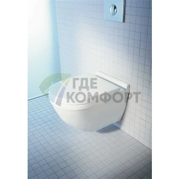 Подвесной унитаз Duravit Starck 3 с антигрязевым покрытием SanitaryGlaze (22250900001) - фото 3