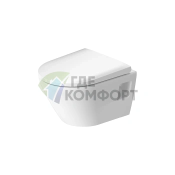 Подвесной унитаз Duravit D-Neo 370x480 мм: Безободковая технология и гигиеничное покрытие HygieneGlaze в белом цвете (2587092000) - фото 1