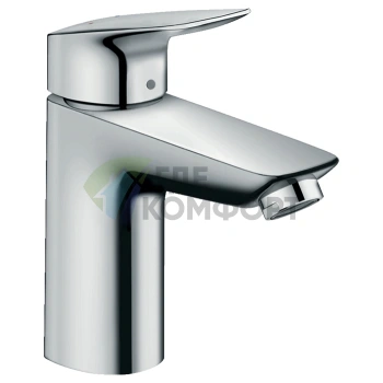 Смеситель для раковины Hansgrohe Logis 100 мм, хром, с металлическим донным клапаном (71171000) - фото 1