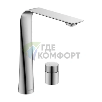 Смеситель для раковины Duravit D.1 с ручкой-цилиндром, хром (D11130009010) - фото 1