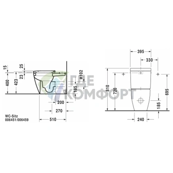 Бачок унитаза Duravit Happy D.2 с двойным смывом, белый, подключение снизу слева (934100005) - фото 2