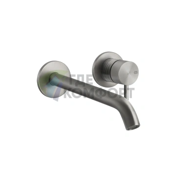 Встраиваемый смеситель для раковины GESSI с изливом 200-170 мм, цвет стальной брашированный (54386#239) - фото 1